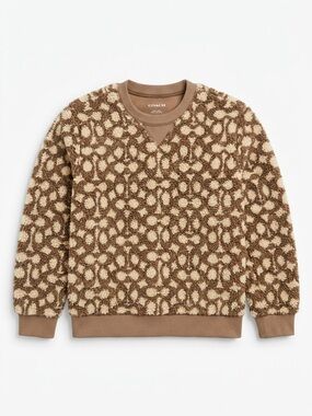 COACH Womem’s Signature Sherpa Sweatshirt Crewneck - Brown - Size XS (C6550)